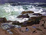 Edward Henry Potthast Canvas Paintings - Wild Surf Ogunquit Maine